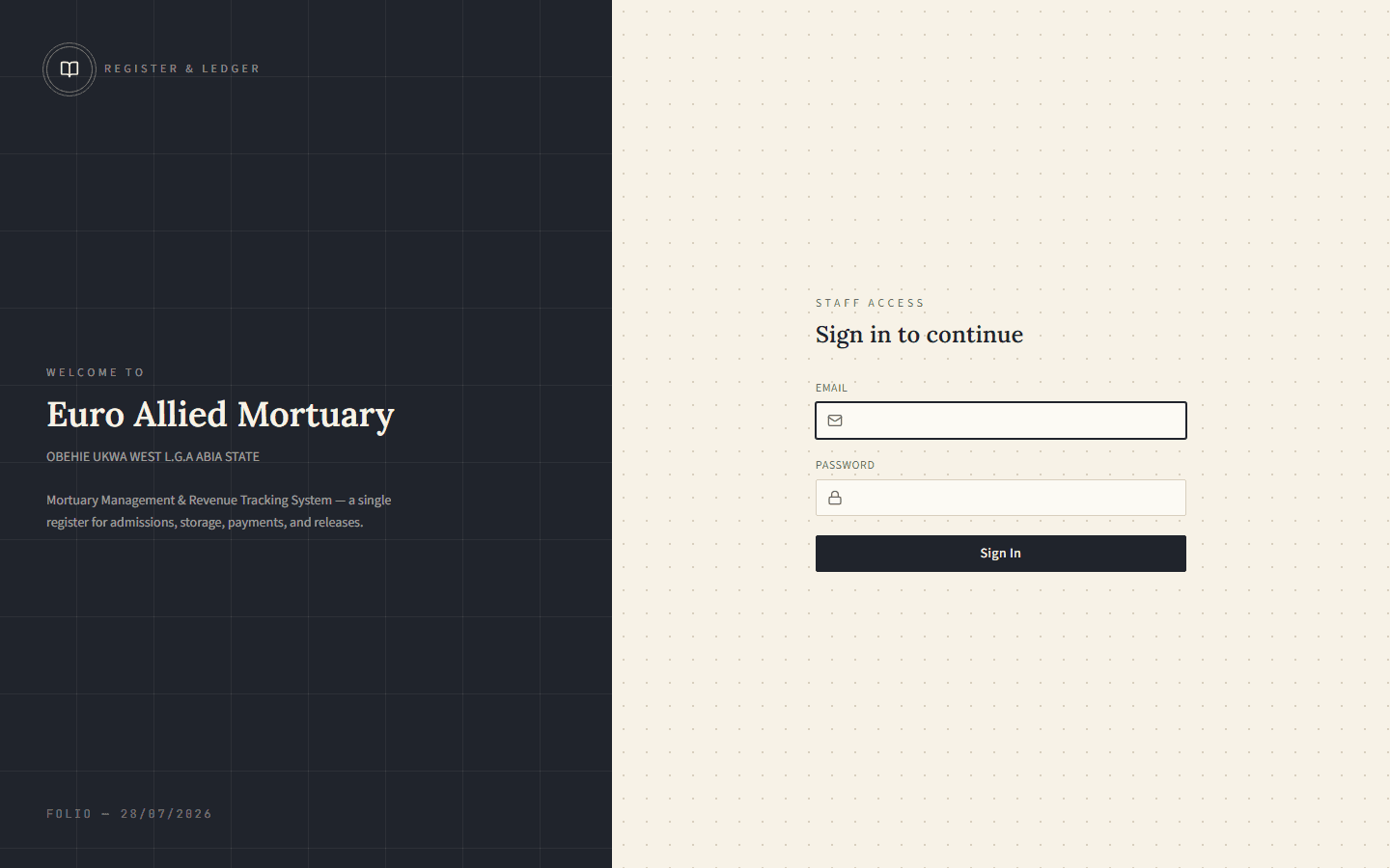 Euro Allied Mortuary Obehie website screenshot