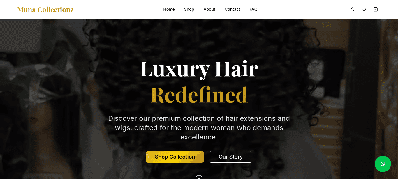 Muna Collectionz website screenshot